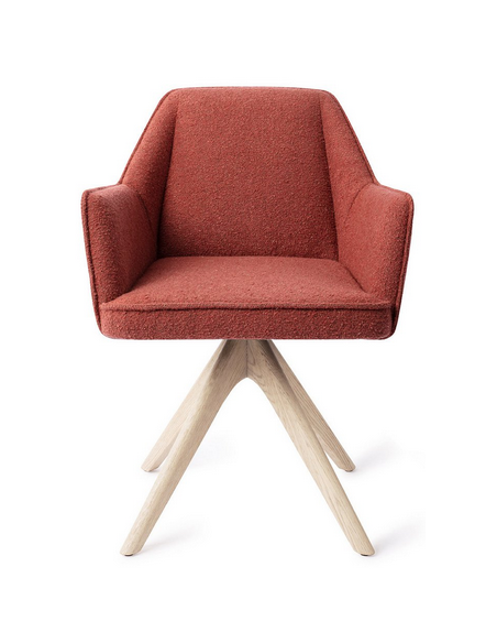 spisebordsstol med armlæn og drejefod stof moderne design drej drejefunktion eg træ egetræ