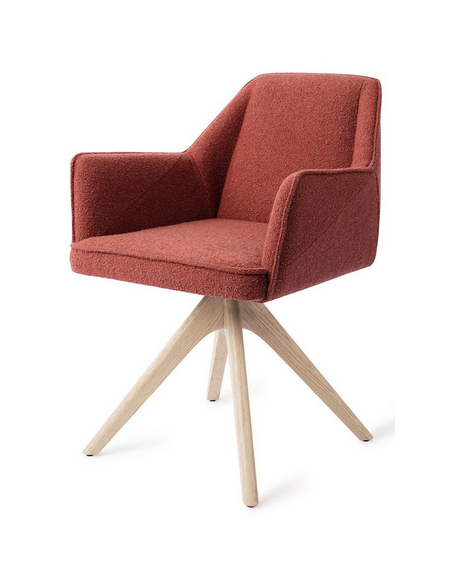 spisebordsstol med armlæn og drejefod stof moderne design drej drejefunktion eg træ egetræ