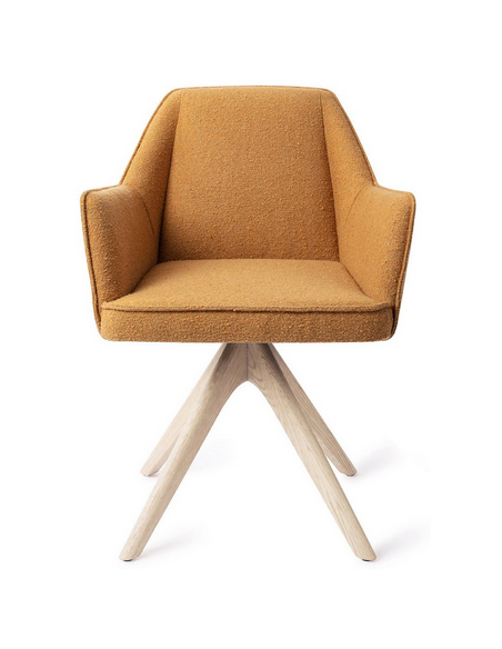 spisebordsstol med armlæn og drejefod stof moderne design drej drejefunktion eg træ egetræ