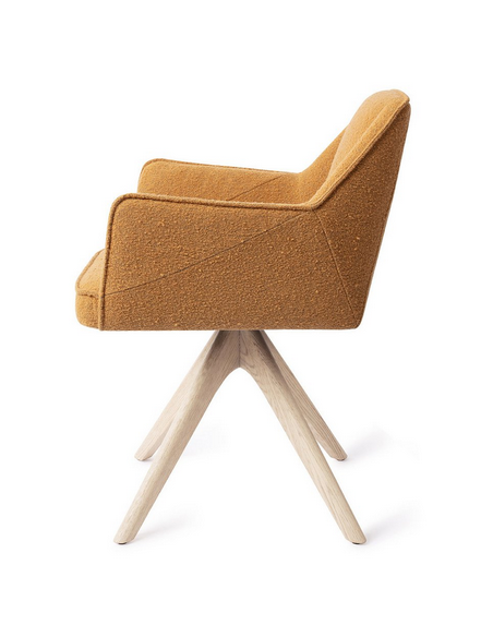 spisebordsstol med armlæn og drejefod stof moderne design drej drejefunktion eg træ egetræ