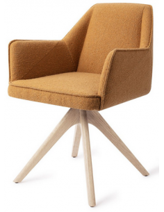 spisebordsstol med armlæn og drejefod stof moderne design drej drejefunktion eg træ egetræ 2