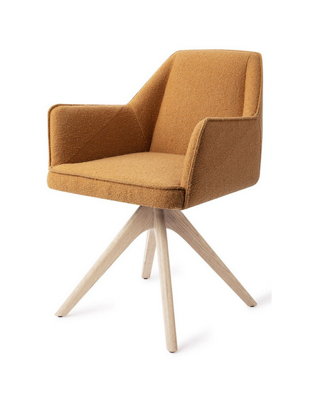 spisebordsstol med armlæn og drejefod stof moderne design drej drejefunktion eg træ egetræ