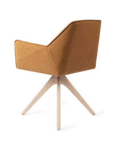 spisebordsstol med armlæn og drejefod stof moderne design drej drejefunktion eg træ egetræ