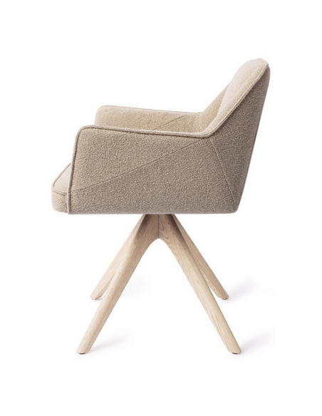 spisebordsstol med armlæn og drejefod stof moderne design drej drejefunktion eg træ egetræ