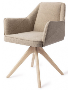 spisebordsstol med armlæn og drejefod stof moderne design drej drejefunktion eg træ egetræ 2