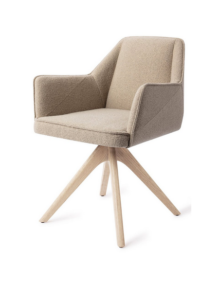 spisebordsstol med armlæn og drejefod stof moderne design drej drejefunktion eg træ egetræ