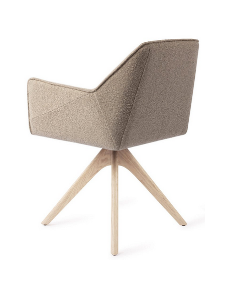 spisebordsstol med armlæn og drejefod stof moderne design drej drejefunktion eg træ egetræ