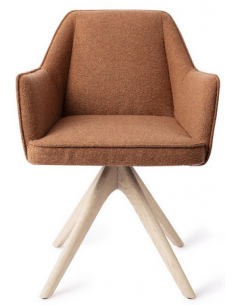 spisebordsstol med armlæn og drejefod stof moderne design drej drejefunktion eg træ egetræ