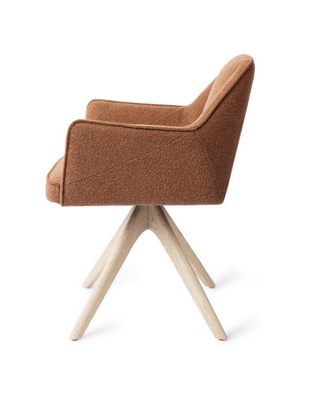 spisebordsstol med armlæn og drejefod stof moderne design drej drejefunktion eg træ egetræ