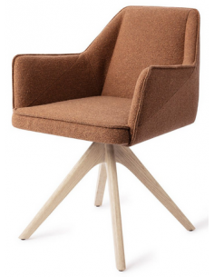 spisebordsstol med armlæn og drejefod stof moderne design drej drejefunktion eg træ egetræ 2