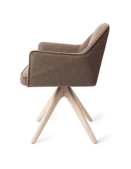 spisebordsstol med armlæn og drejefod stof moderne design drej drejefunktion eg træ egetræ