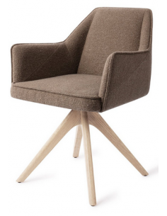 spisebordsstol med armlæn og drejefod stof moderne design drej drejefunktion eg træ egetræ 2