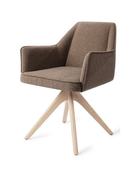 spisebordsstol med armlæn og drejefod stof moderne design drej drejefunktion eg træ egetræ