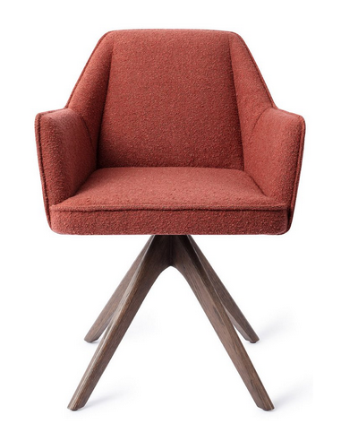 spisebordsstol med armlæn og drejefod stof moderne design drej drejefunktion eg træ egetræ