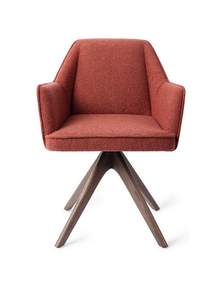 spisebordsstol med armlæn og drejefod stof moderne design drej drejefunktion eg træ egetræ