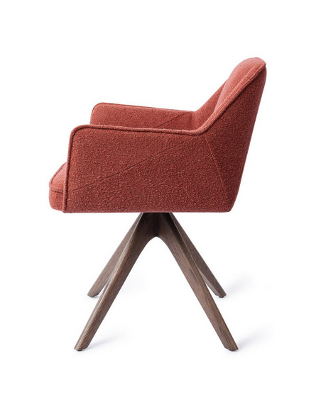 spisebordsstol med armlæn og drejefod stof moderne design drej drejefunktion eg træ egetræ