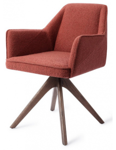 spisebordsstol med armlæn og drejefod stof moderne design drej drejefunktion eg træ egetræ 2