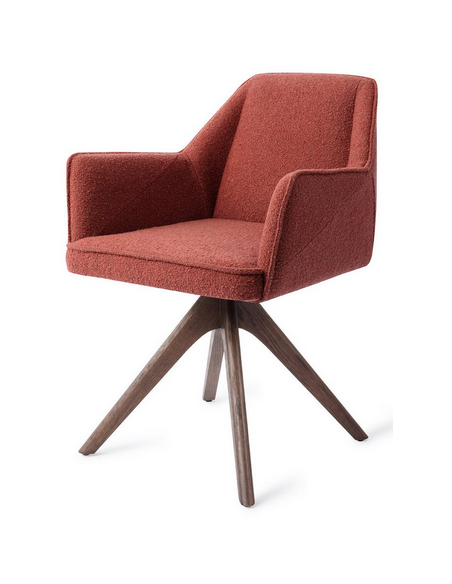 spisebordsstol med armlæn og drejefod stof moderne design drej drejefunktion eg træ egetræ