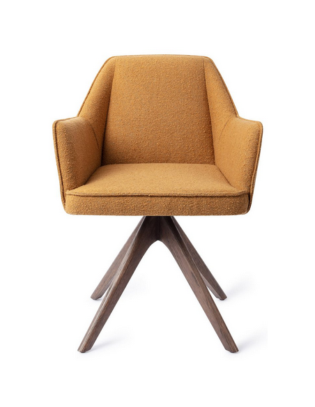 spisebordsstol med armlæn og drejefod stof moderne design drej drejefunktion eg træ egetræ