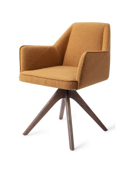 spisebordsstol med armlæn og drejefod stof moderne design drej drejefunktion eg træ egetræ