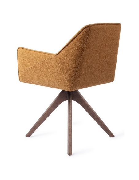 spisebordsstol med armlæn og drejefod stof moderne design drej drejefunktion eg træ egetræ