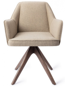 spisebordsstol med armlæn og drejefod stof moderne design drej drejefunktion eg træ egetræ