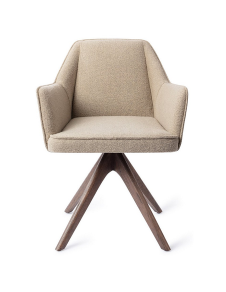 spisebordsstol med armlæn og drejefod stof moderne design drej drejefunktion eg træ egetræ