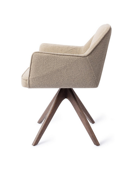 spisebordsstol med armlæn og drejefod stof moderne design drej drejefunktion eg træ egetræ