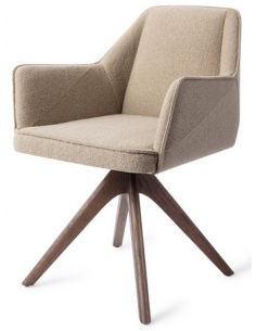 spisebordsstol med armlæn og drejefod stof moderne design drej drejefunktion eg træ egetræ 2
