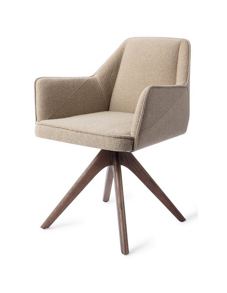 spisebordsstol med armlæn og drejefod stof moderne design drej drejefunktion eg træ egetræ