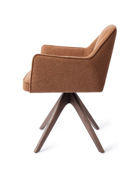 spisebordsstol med armlæn og drejefod stof moderne design drej drejefunktion eg træ egetræ