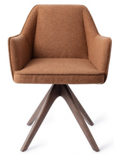 spisebordsstol med armlæn og drejefod stof moderne design drej drejefunktion eg træ egetræ