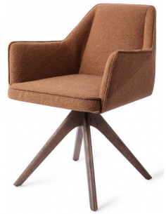 spisebordsstol med armlæn og drejefod stof moderne design drej drejefunktion eg træ egetræ 2