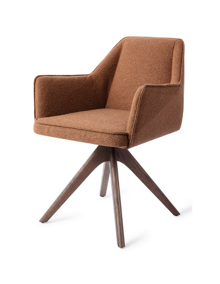 spisebordsstol med armlæn og drejefod stof moderne design drej drejefunktion eg træ egetræ