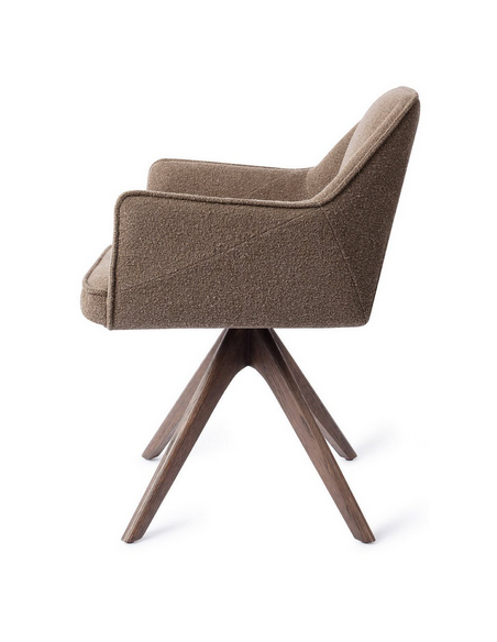 spisebordsstol med armlæn og drejefod stof moderne design drej drejefunktion eg træ egetræ