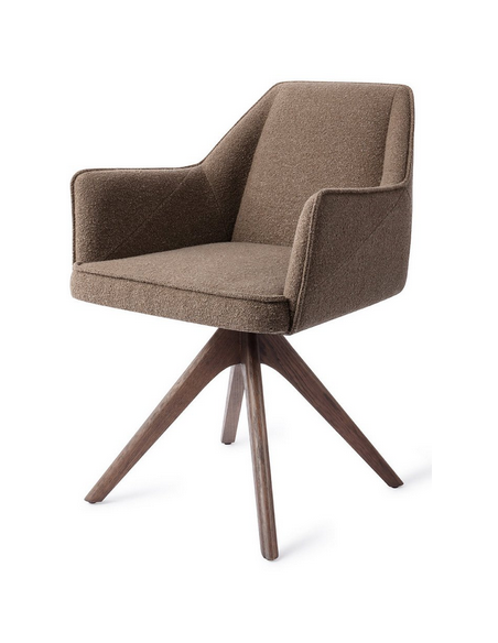 spisebordsstol med armlæn og drejefod stof moderne design drej drejefunktion eg træ egetræ