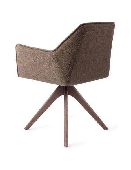 spisebordsstol med armlæn og drejefod stof moderne design drej drejefunktion eg træ egetræ