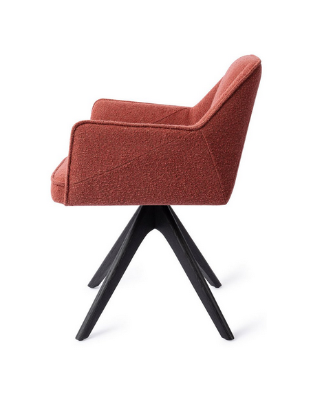 spisebordsstol med armlæn og drejefod stof moderne design drej drejefunktion eg træ egetræ