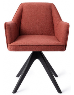 spisebordsstol med armlæn og drejefod stof moderne design drej drejefunktion eg træ egetræ