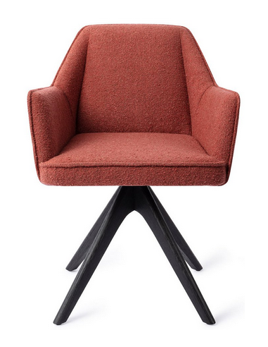 spisebordsstol med armlæn og drejefod stof moderne design drej drejefunktion eg træ egetræ