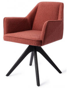 spisebordsstol med armlæn og drejefod stof moderne design drej drejefunktion eg træ egetræ 2