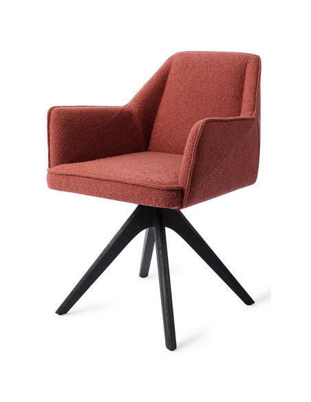 spisebordsstol med armlæn og drejefod stof moderne design drej drejefunktion eg træ egetræ