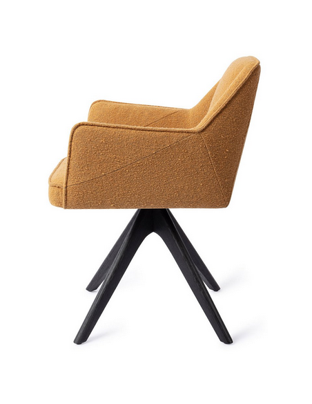 spisebordsstol med armlæn og drejefod stof moderne design drej drejefunktion eg træ egetræ