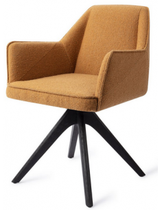 spisebordsstol med armlæn og drejefod stof moderne design drej drejefunktion eg træ egetræ 2