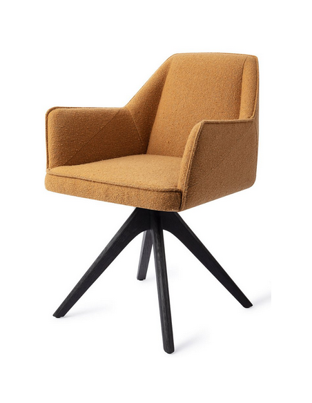 spisebordsstol med armlæn og drejefod stof moderne design drej drejefunktion eg træ egetræ