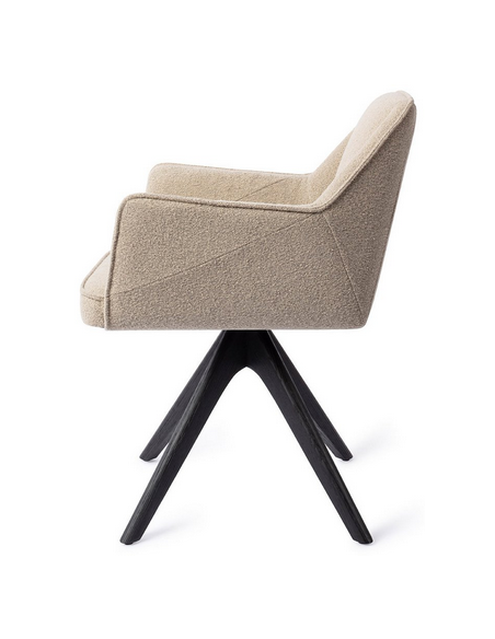 spisebordsstol med armlæn og drejefod stof moderne design drej drejefunktion eg træ egetræ