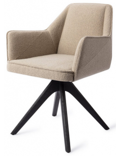 spisebordsstol med armlæn og drejefod stof moderne design drej drejefunktion eg træ egetræ 2