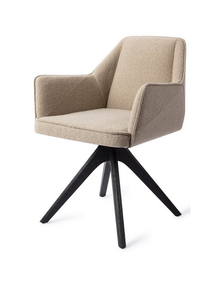 spisebordsstol med armlæn og drejefod stof moderne design drej drejefunktion eg træ egetræ