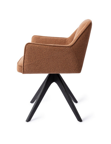 spisebordsstol med armlæn og drejefod stof moderne design drej drejefunktion eg træ egetræ