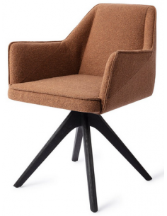 spisebordsstol med armlæn og drejefod stof moderne design drej drejefunktion eg træ egetræ 2